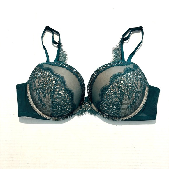 Victoria's Secret Very‎ Sexy Push-up Lace Elegant Bra Deep Green NWOT Size 36C - Picture 1 of 9
